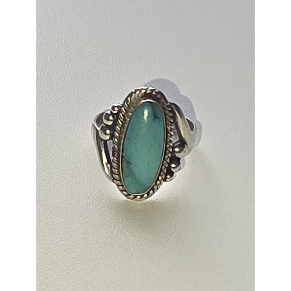 Size 5.5 Bell Trading Post Turquoise Navajo Sterling Silver Ring